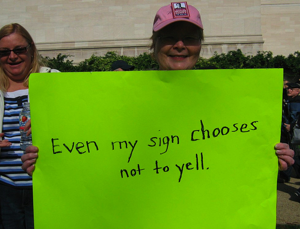 Even My Sign Chooses Not To Yell