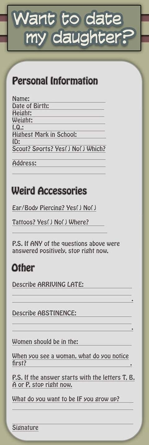 Want To Date My Daughter