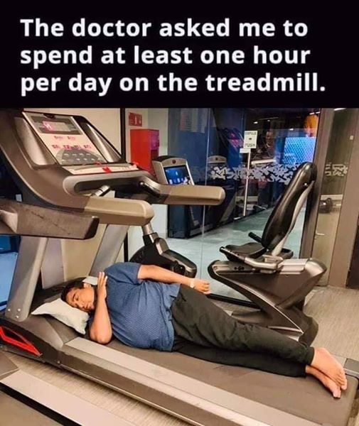 One hour on treadmill