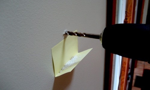 Use A Post It Note To Catch Drilling Debris