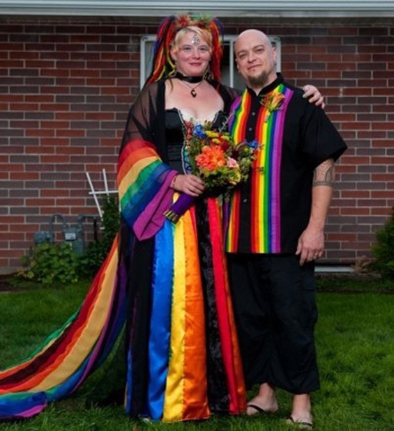 We Want To Our Wedding Dress Like Rainbow