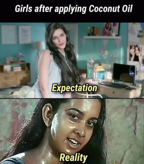 Girls after applying coconut oil.