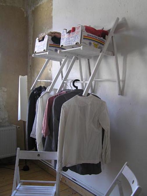 Folding Chair To Shelf Closet Unit