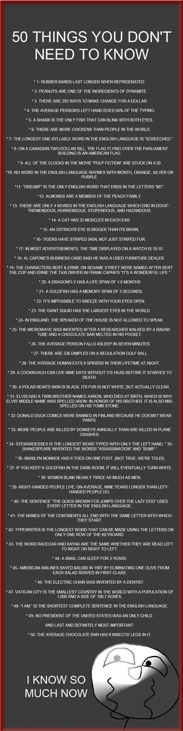 50 Things You Don\'t Need To Know
