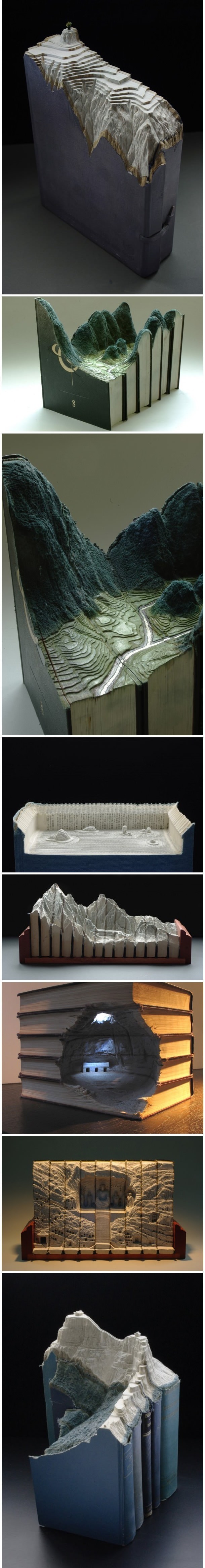 Epic Carved Book Landscapes