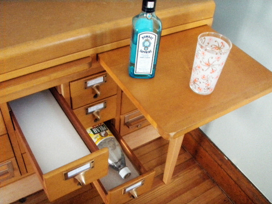 Library Card Catalog to Liquore Cabinet