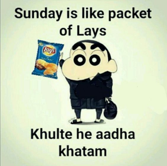 Sunday is like paket of lays