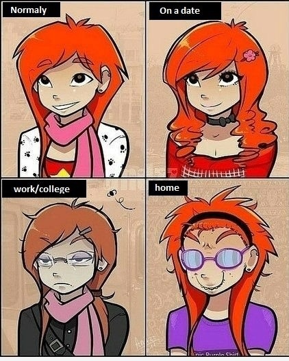 4 Different Versions Of A College Girl