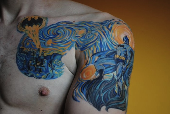 Starry Night Over The Gotham City Tattoo