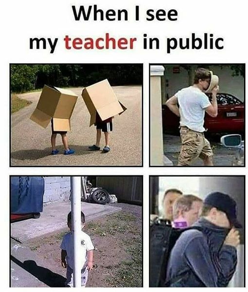 When I See my teacher in public