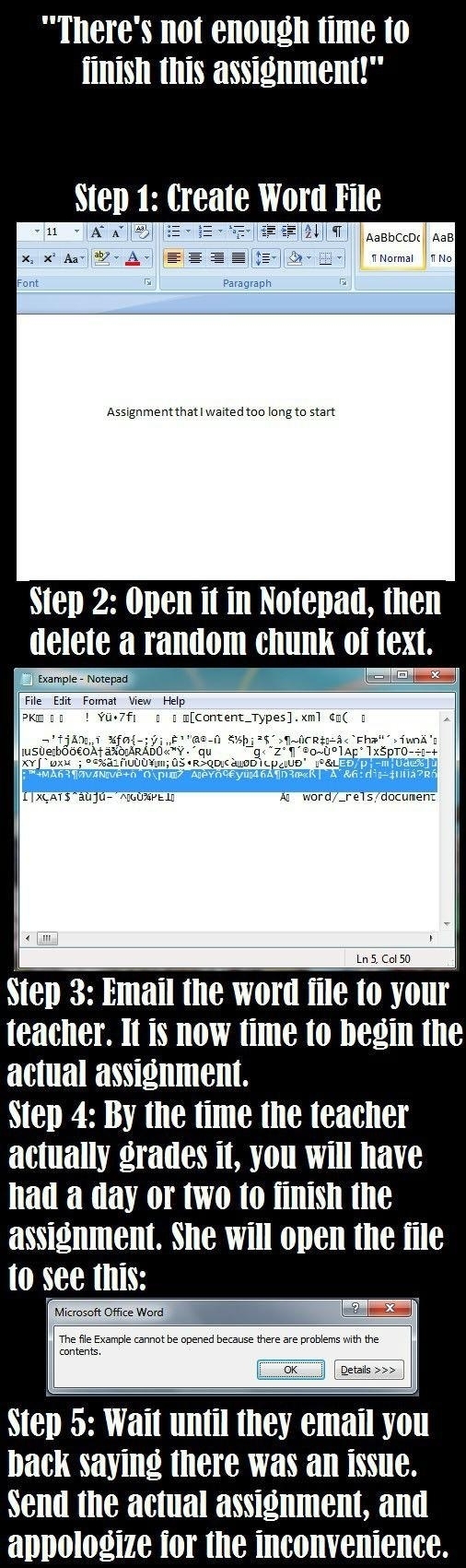 How To Get Some Time For Finish Assignment!