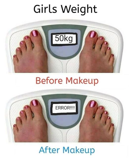 Girls Weight before and after makeup