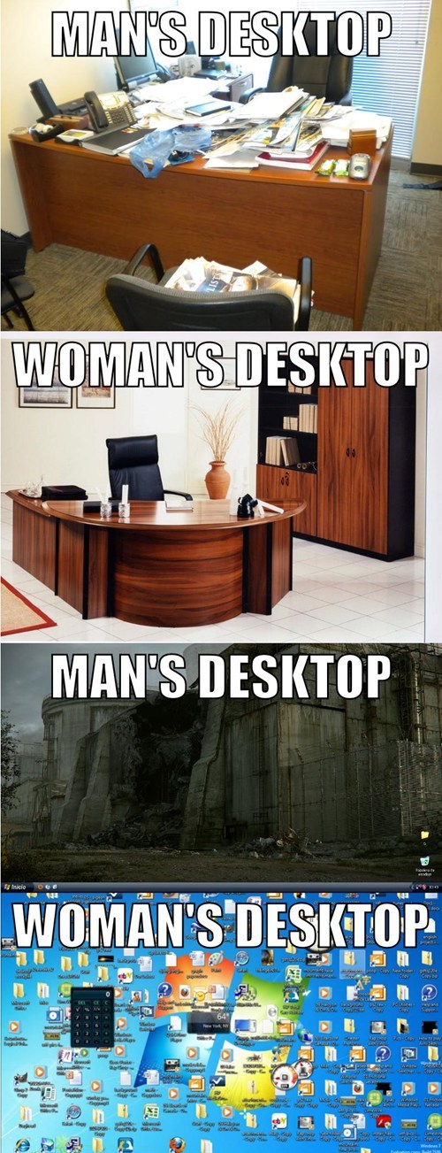 Man\'s Desktop Vs Woman\'s Desktop