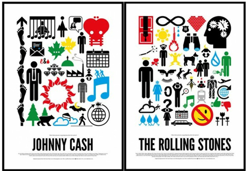 Pictographic Rock Band Posters