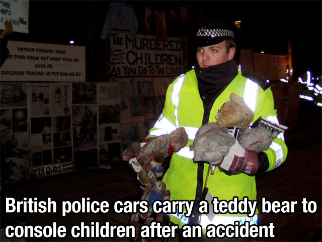 British Police Cars Carry A Teddy Bear To Console Children