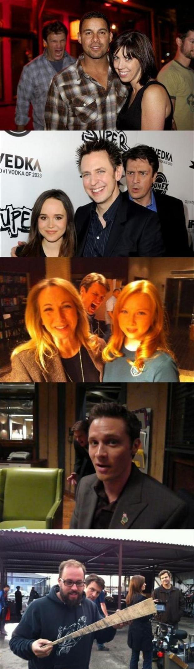 Nathan Fillion Photobomber Extraordinaire
