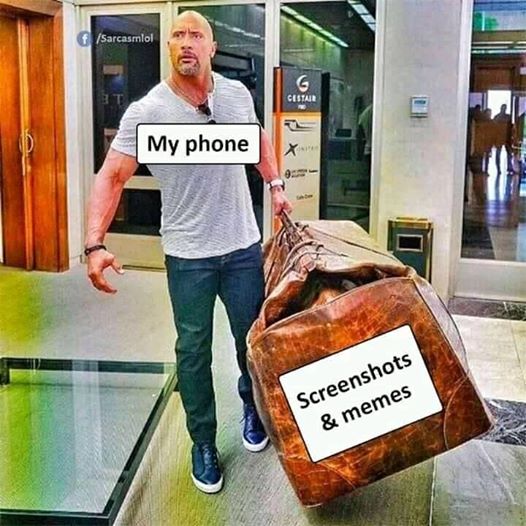 Screenshots and memes in phone