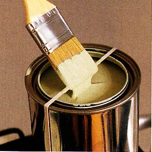 Place A Rubber Band Around An Open Paint Can To Wipe
