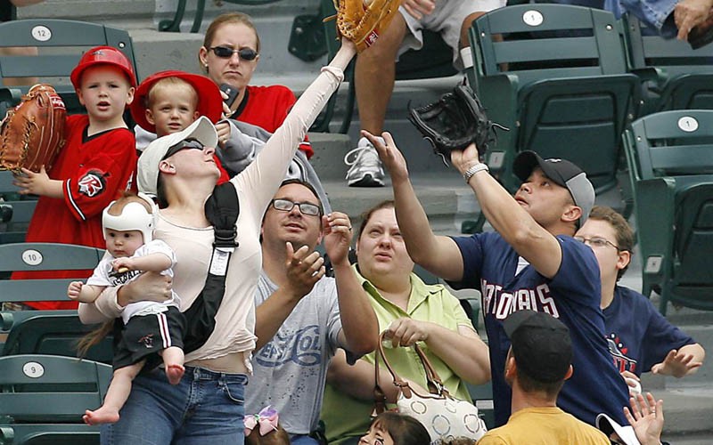 Super Mom Catching Baseball
