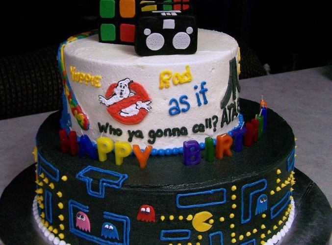 80s Birthday Cake Retro