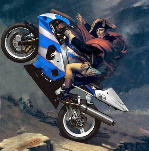 Napoleon On A Motorcycle